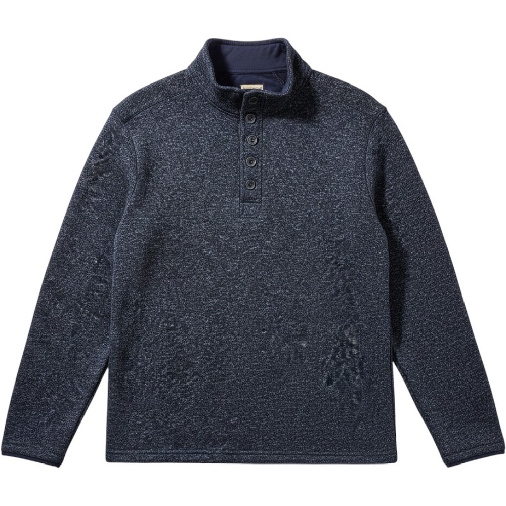 RedHead Brand Co Mens 4XL Navy Blue Marled Fleece Quarter Button Sweater